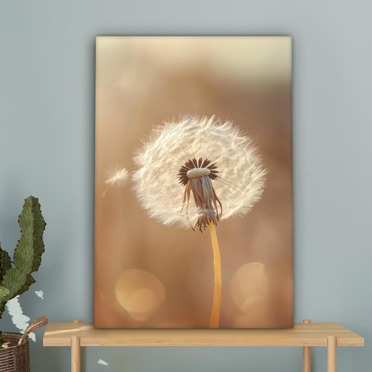 LEINWANDBILD Löwenzahn - Beige - Natur - Blume 60x90 cm - Hellbraun, Textil (60/90cm) - MuchoWow