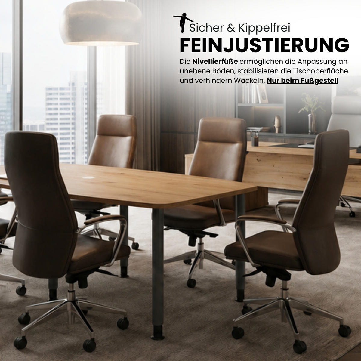 KONFERENZTISCH mittel KT28 130/280/74 cm in Weiß/Chromsäulen - Chromfarben/Weiß, Holzwerkstoff (130/280/74cm) - bümö