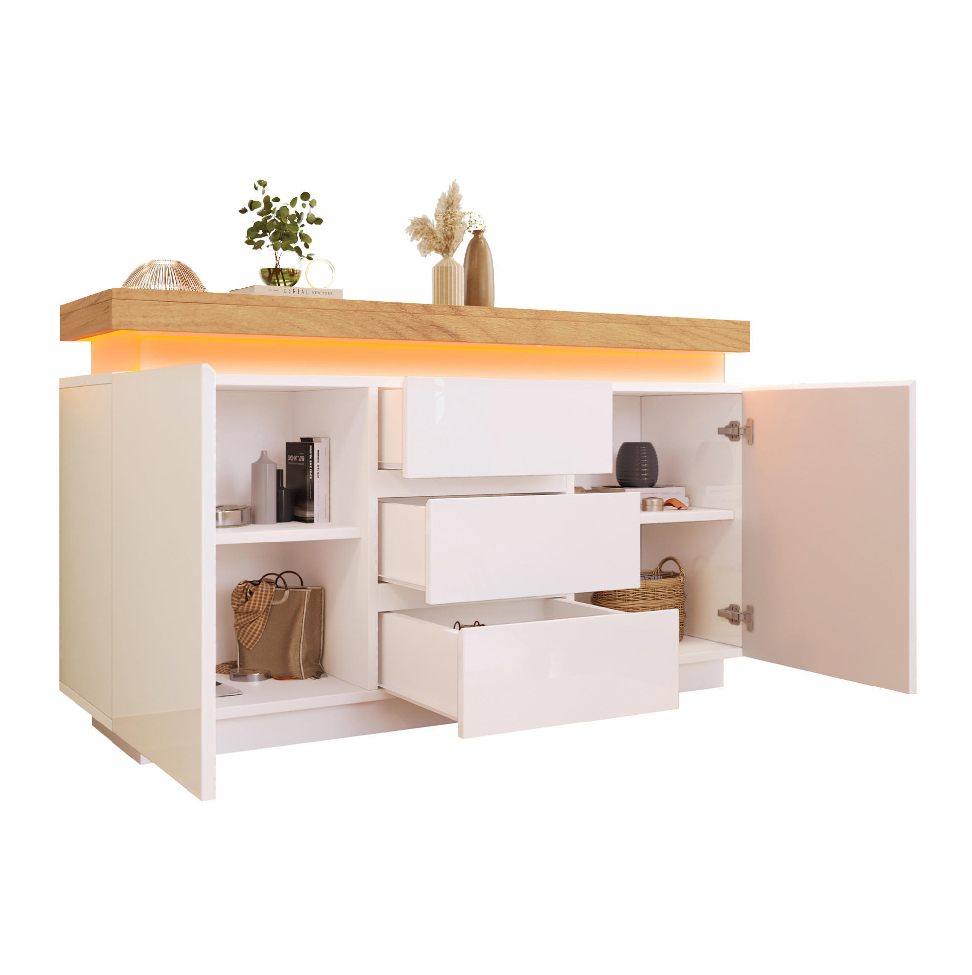 Ivmeu Sideboard Weiß 140x81x39 cm