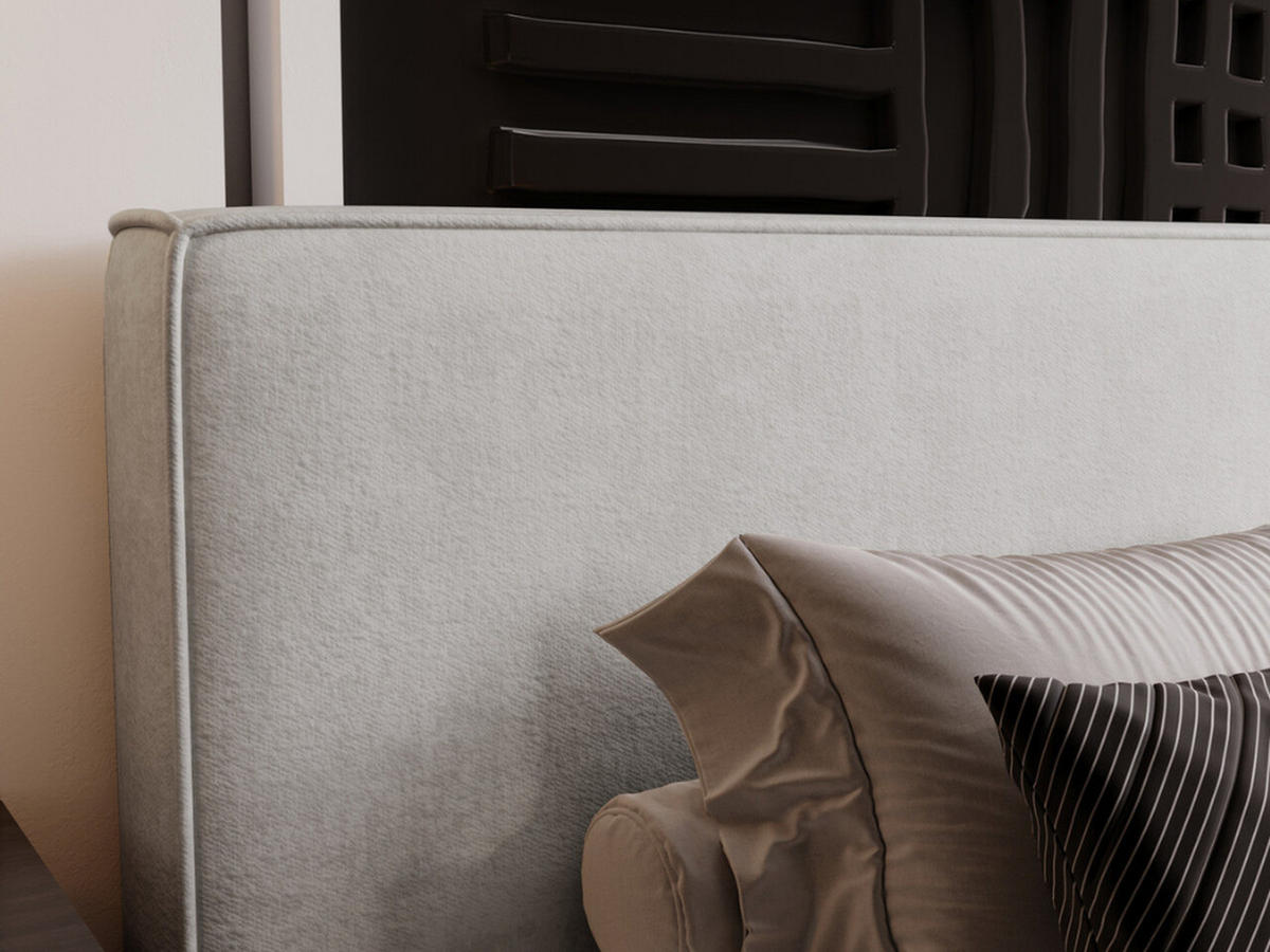 POLSTERBETT Monaco 140x200 Hellgrau - Hellgrau, Textil (140/200cm) - Graingold