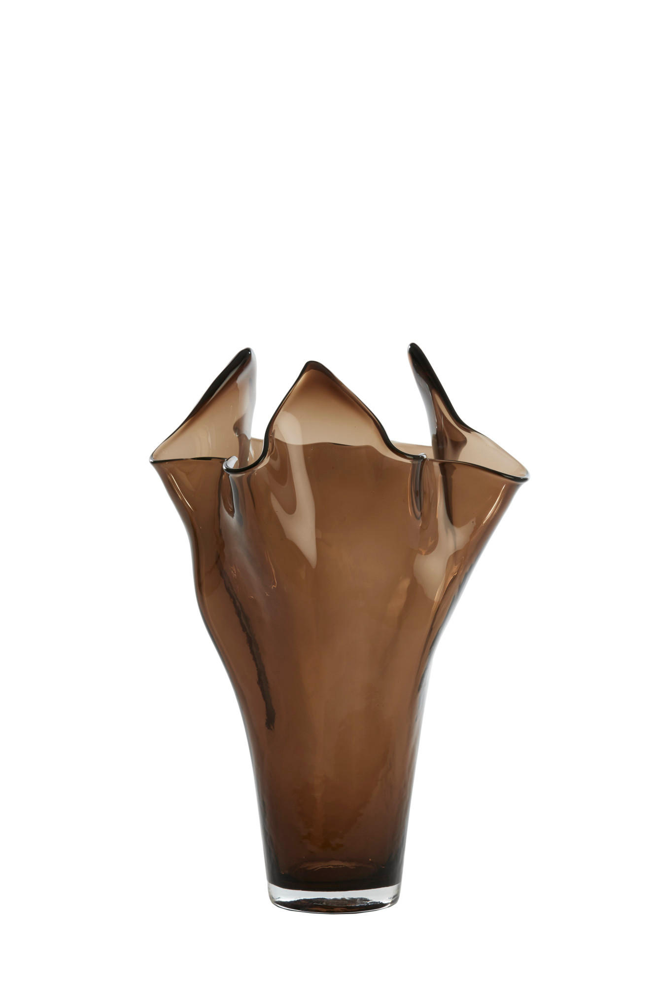 VASE Aiora Braun Ø31/46 cm - Dunkelbraun, Glas (31/46cm) - Light & Living
