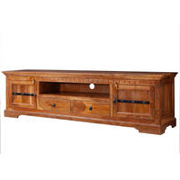 TV-BOARD Akazie 200x45x55 honig lackiert OXFORD #0326 - Braun, Holz (200/55/45cm) - Massivmoebel24