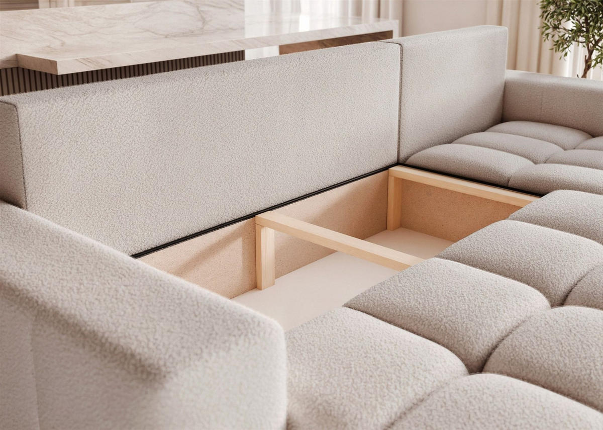 ECKSOFA Anabel Mit Schlaffunktion - Hellgrau, Holzwerkstoff/Textil (145/248cm) - Fun Möbel