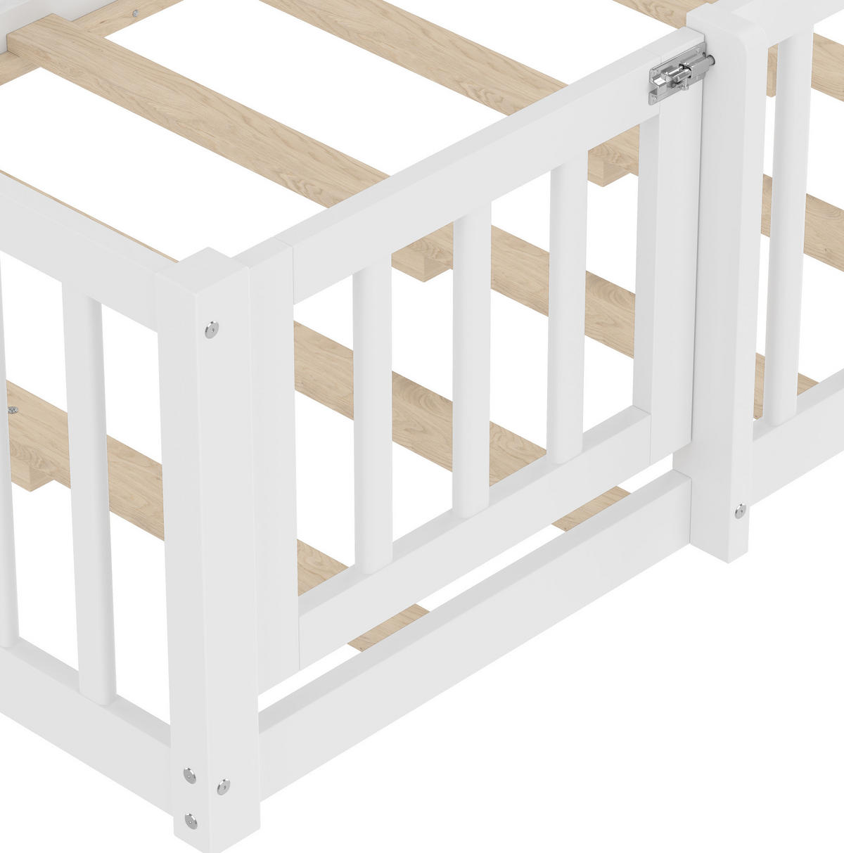 POLSTERBETT 90/190 cm Weiß aus Kiefernholz und MDF mit Hausform - Weiß, Holz (90/190cm) - OKMYHOME