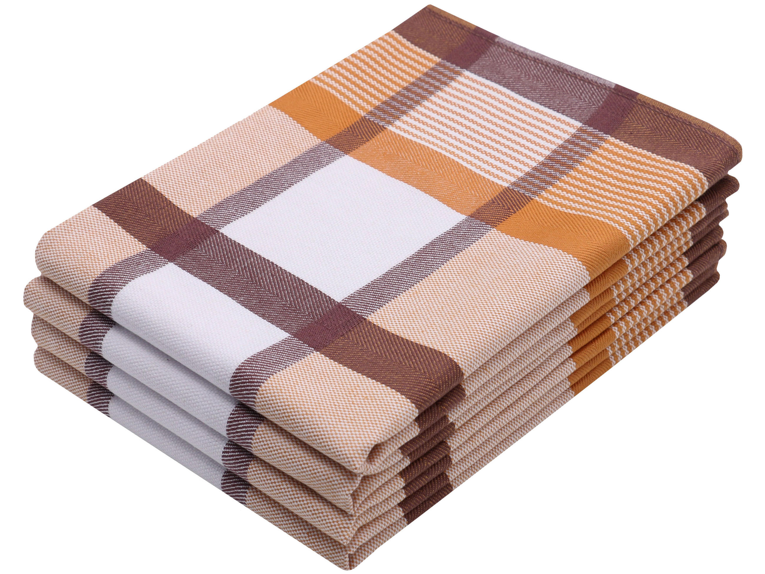 GESCHIRRTÜCHER, 4er-Set, 50x70 cm, 100% Baumwolle, Braun - Braun, Textil (50/70cm) - Zollner