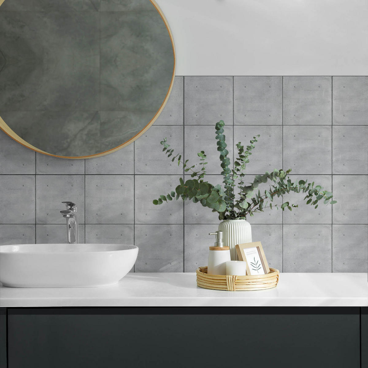 WANDPANEEL 6x 60x30 cm selbstklebend Kirellon - Grau, Kunststoff (30/1.6/60cm) - Wallfluent