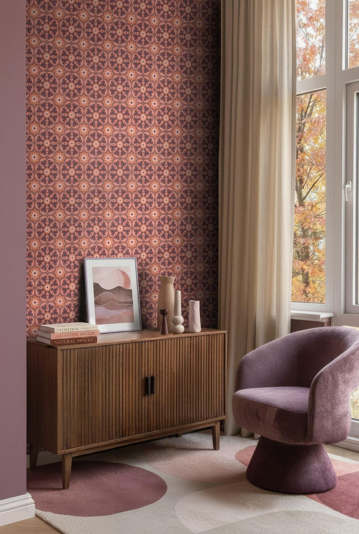 TAPETE Fliesenmuster 50 x 900 cm - Terracotta, Papier (50/900cm) - ESTAhome
