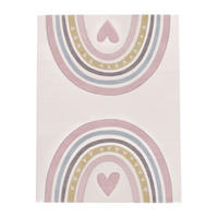KINDERTEPPICH Regenbogen mit Herz Kinderzimmer schmutzabweisend Pink Läufer 80x150 - Rosa, Textil (80/150cm) - KADIMA DESIGN