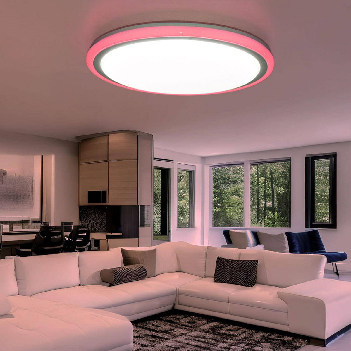 LED DECKENLEUCHTE Kunststoff Weiß LUISA - Weiß, Metall (60/60/8cm)