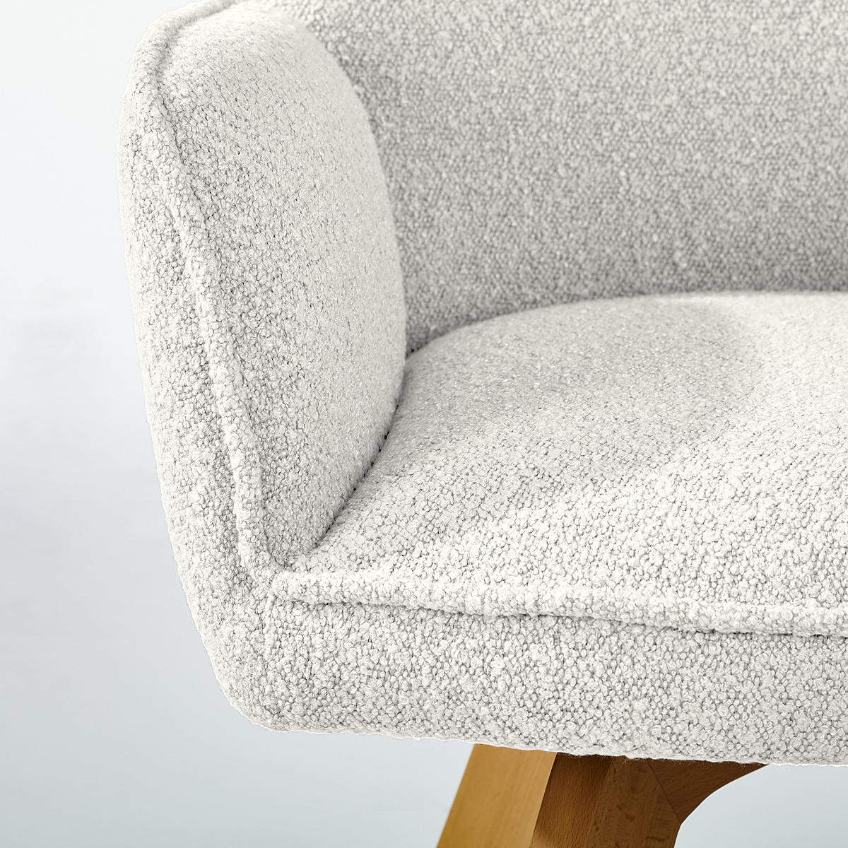 DREHBARER ARMLEHNENSTUHL - Buchefarben/Weiß, Holz/Textil (62/89/62cm) - home24