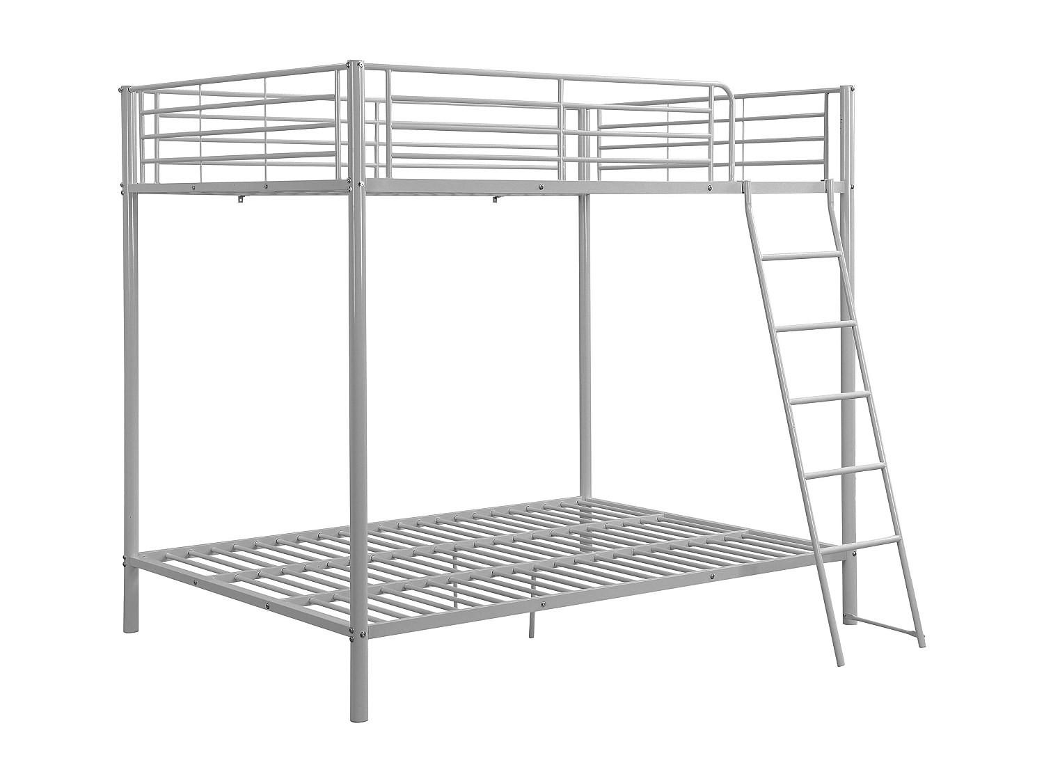 ETAGENBETT mit Bettboden - 2 x 140 x 190 cm - Silberfarben - GEMINI II - Silberfarben, Metall (140/199cm) - Vente-Unique