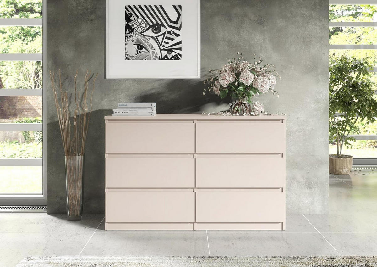 KOMMODE mit Schubladen Kaschmir 138,6 x 78,5 x 39 cm - Kaschmir, Holzwerkstoff (138.6/78.5/39cm) - MebLocker