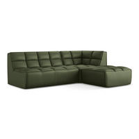 ECKSOFA Beidseitig Kunstleder Grün - Schwarz/Grün, Leder/Kunststoff (258/178cm) - Makamii