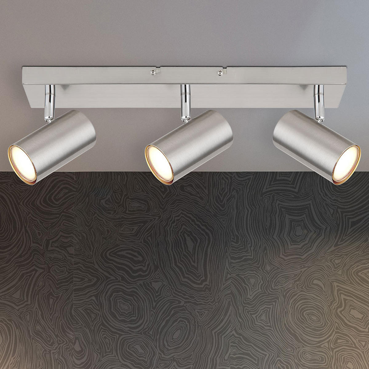 DECKENLEUCHTE Silber Bewegliche Spots - Silberfarben, Metall (41/6/12cm)