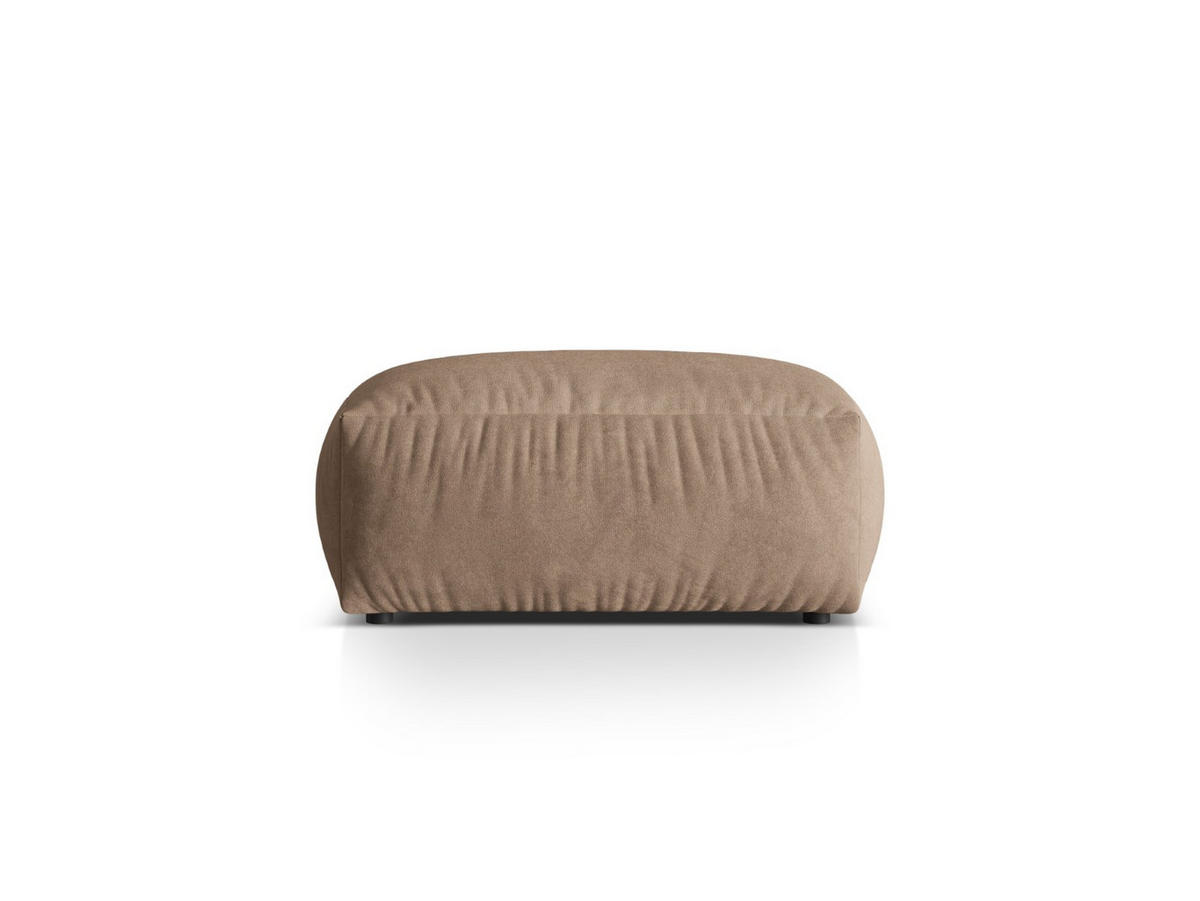 POUF Martina aus Samt dunkelbeige - Mokka, Textil (65/44/95cm) - Micadoni