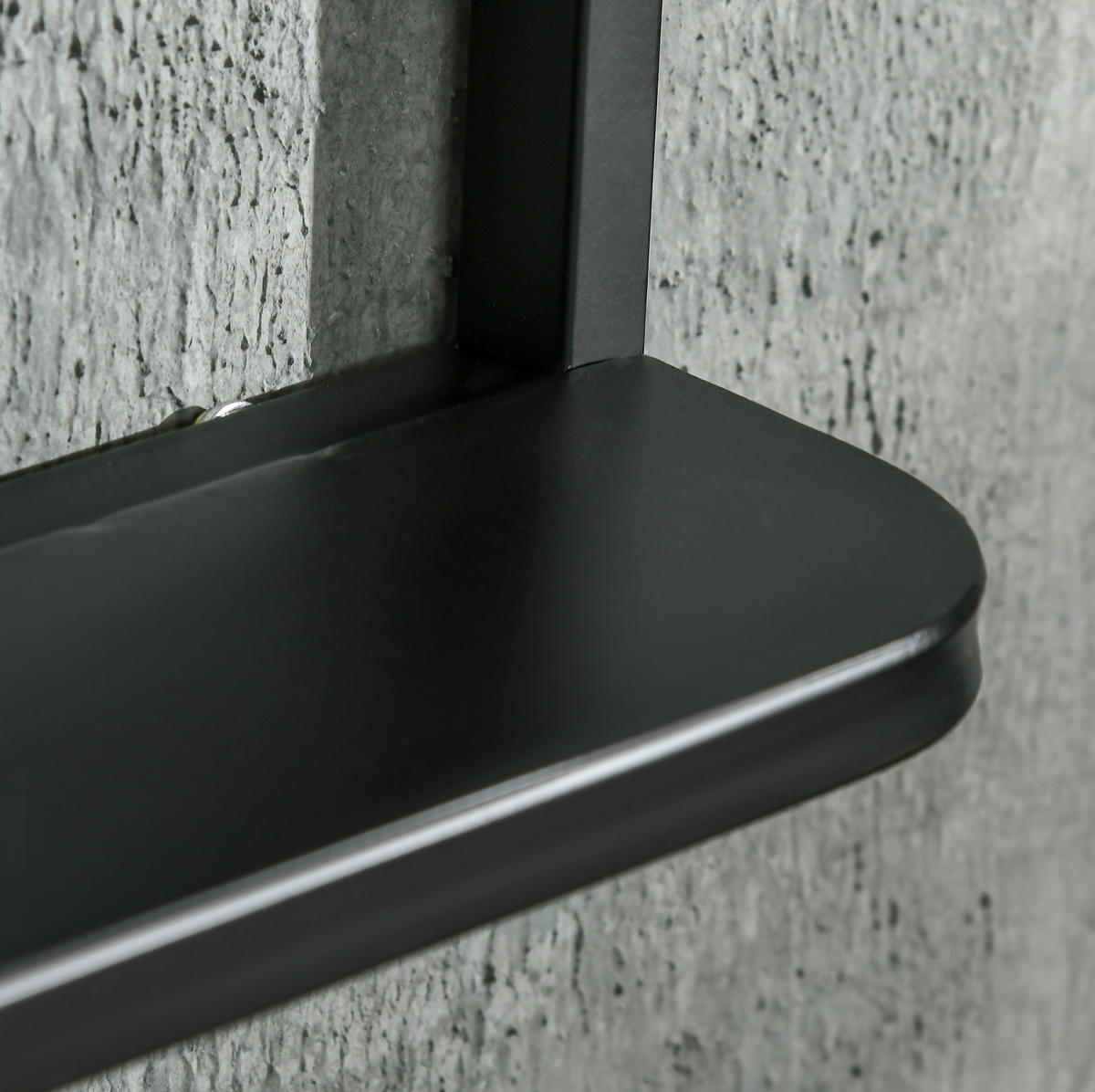 WANDSPIEGEL 70/10,2/50 cm schwarz aus Eisen mit Ablage - Schwarz, Metall (10.2/50/70cm) - OKWISH