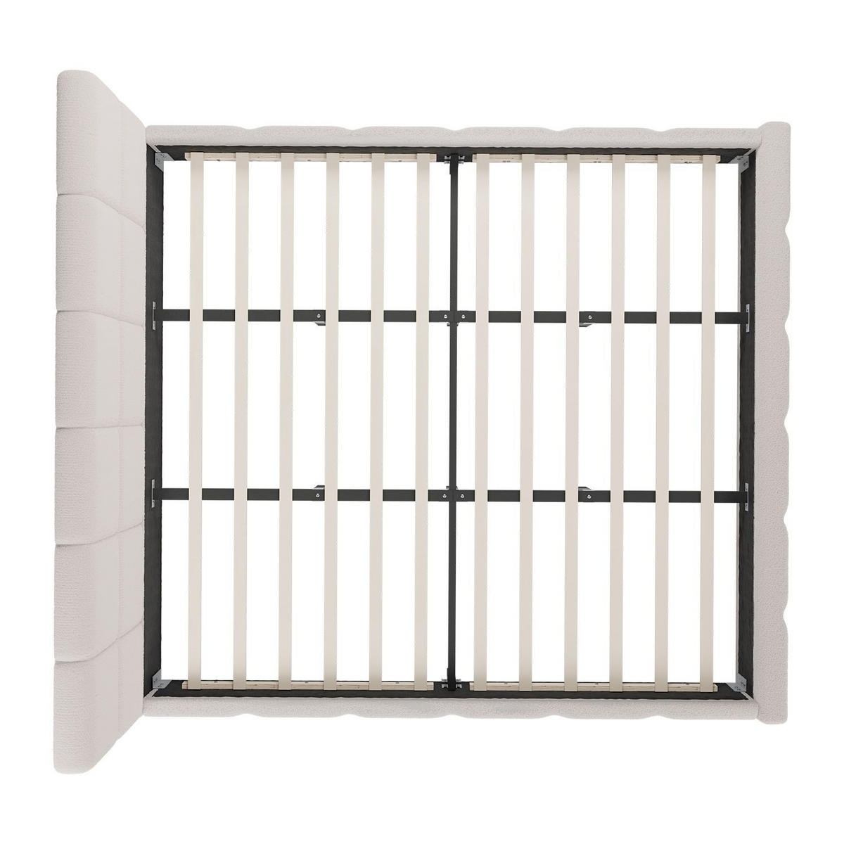 POLSTERBETT Florenz creme 180x200 cm - Creme, Holz (180/200cm) - Juskys