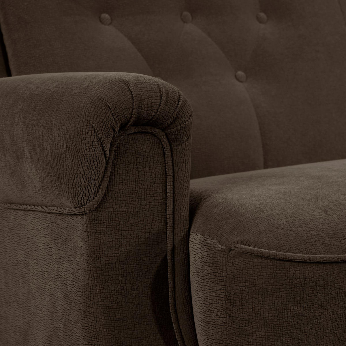 SOFA 3-Sitzer mit Bettfunktion Kaylyn Flockstoff braun - Braun, Kunststoff (207/89/83cm) - 58aufmkessel