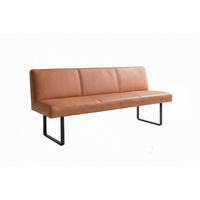 ESSZIMMERBANK ELEEN Braun Leder - Dunkelbraun/Braun, Leder (223/85/69cm) - KAWOLA
