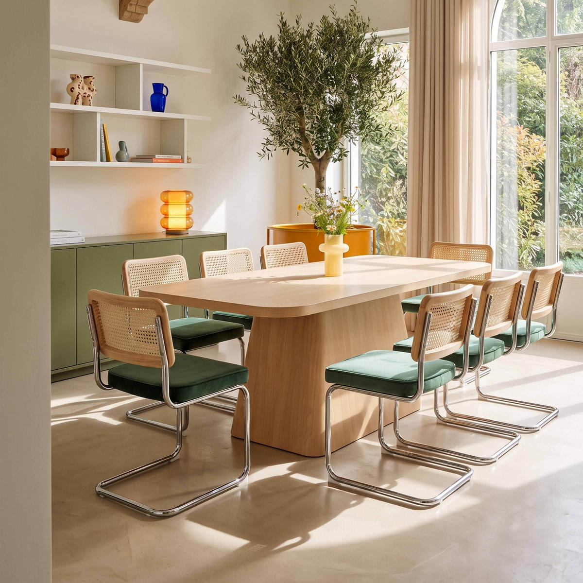 ESSTISCH, helles Holzeffekt - Beige, Holz (90/180/75cm) - Oviala