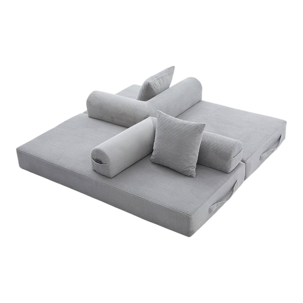 SOFA 3-Sitzer 200/94/67 cm Hellgrau - Hellgrau, Textil (94/67/200cm)