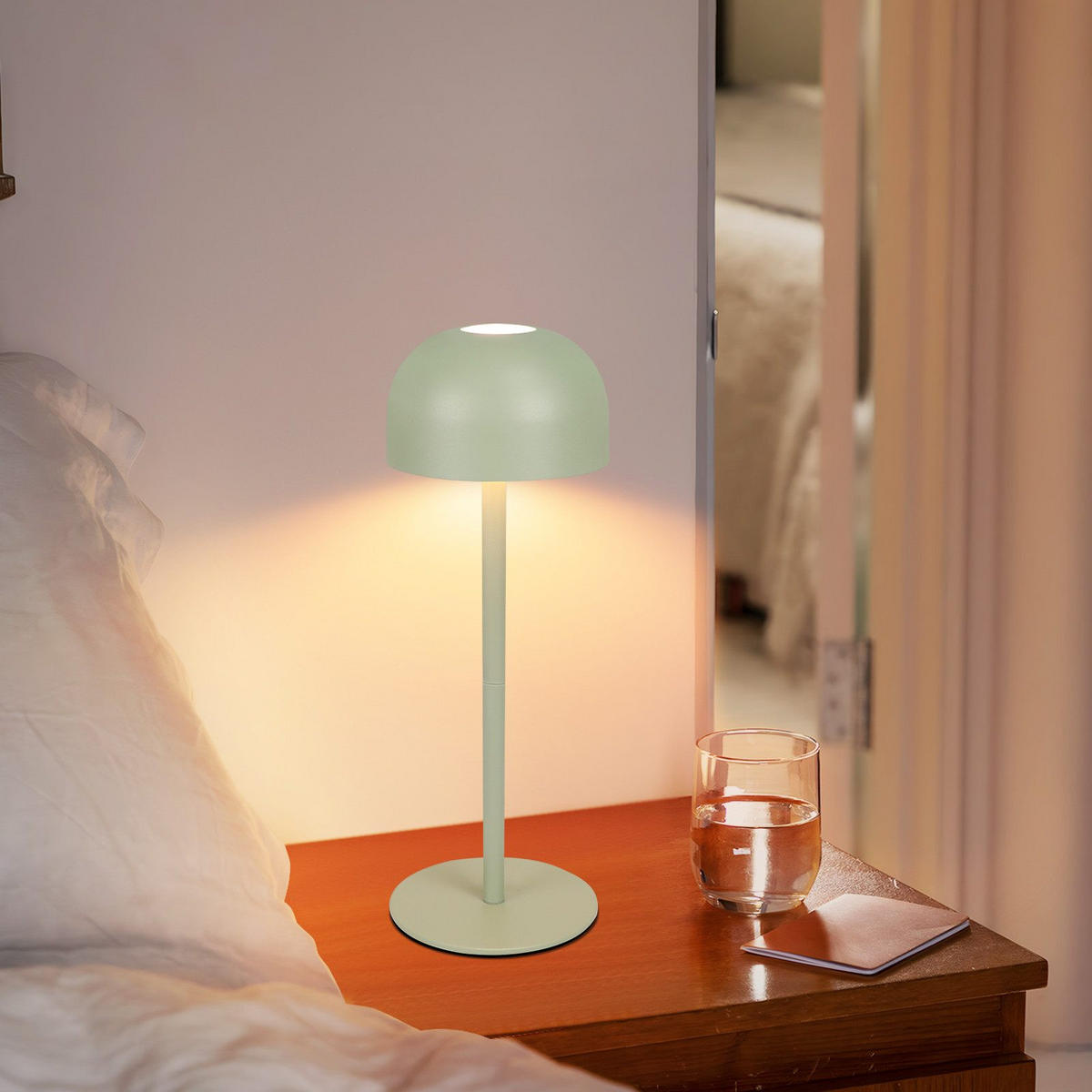 STOLNÍ LED lampa Abberger 9/9/25 cm (sada 2 ks) - zelená barva, kov (9/9/25cm) - Nettlife