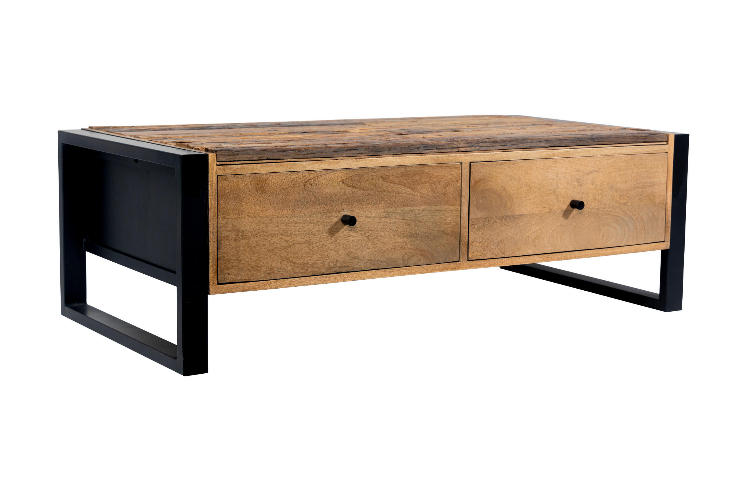 COUCHTISCH Liv Mangoholz Schwarz Matt 40x60x120cm - Schwarz, Holz (120/60/40cm) - DELUKE