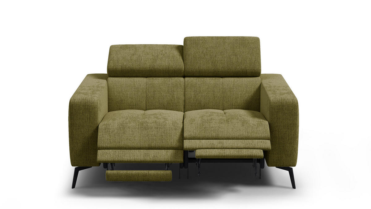 RELAXSOFA MORELLO 2-Sitzer, olive, 2 x Relax Zero Gravity - Olivgrün, Holz/Textil (164/82/103cm) - Courtois Laville