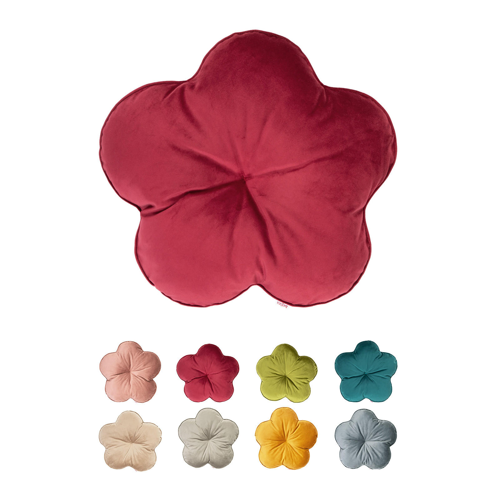 KISSEN-BLUME Samt&Sonders karmin-rot 50 cm Ø - Rot, Textil (50cm) - beties Heimtextil