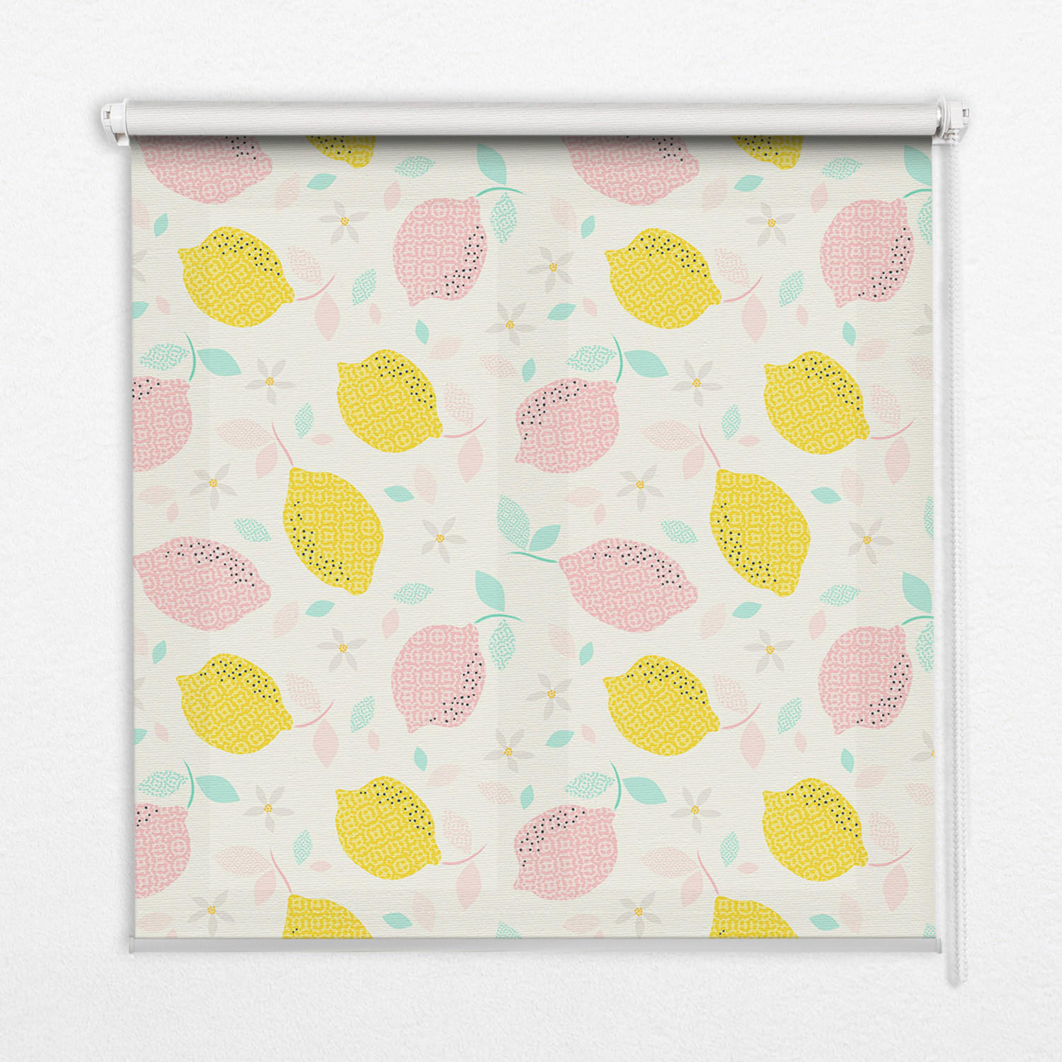 TULUP VNITŘNÍ roleta - okenní roleta - roleta - 100x140 cm - Růžové a žluté citrony