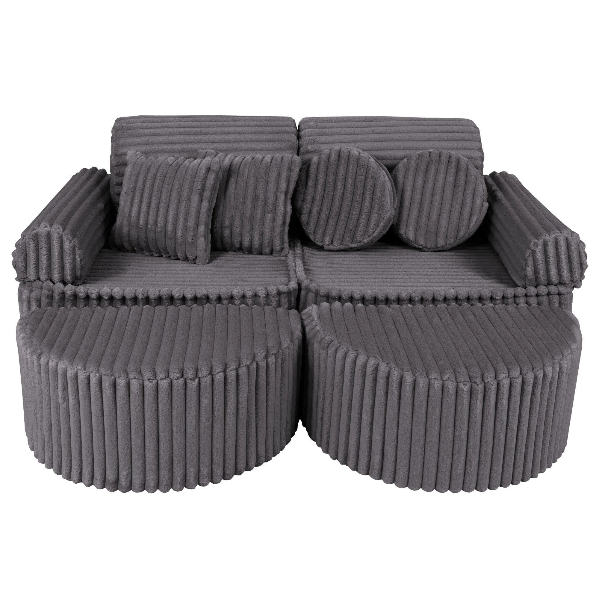 MeowBaby Kindersofa Graphit 120x25x60 cm