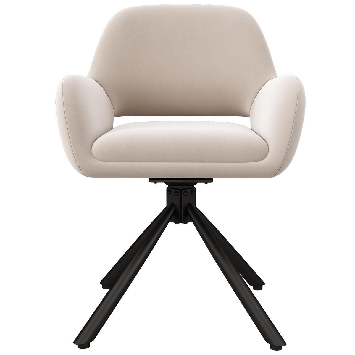 ESSZIMMERSTUHL 2 Stück Drehbar Samt Beige, Armlehne Modern - Beige, Textil (50/80/60cm) - FLIEKS