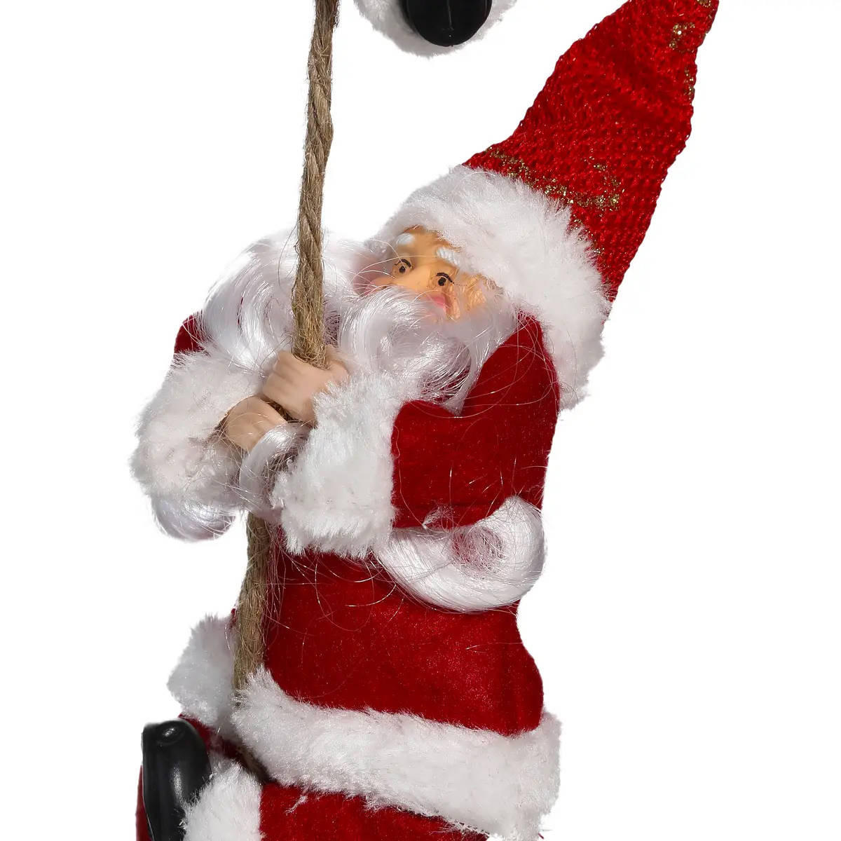 WEIHNACHTSGIRLANDE Weihnachtsmänner am Seil - Rot, Kunststoff (15cm) - Atmosphera Createur d´interieur