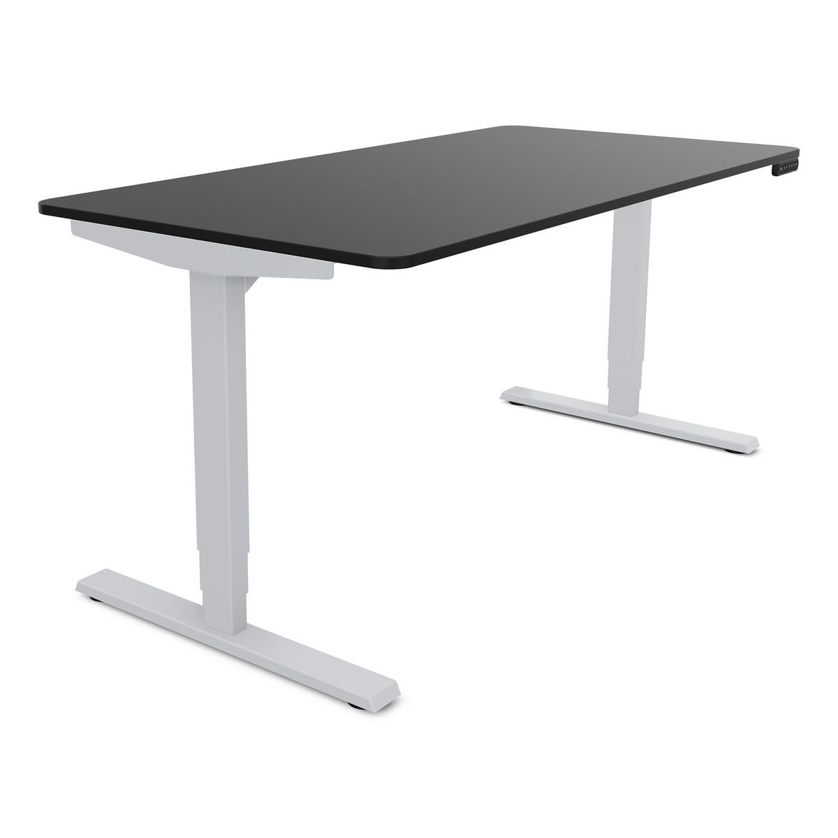 SCHREIBTISCH Elektrisch höhenverstellbarer Schreibtisch Y-Line Curved Schwarz Weißaluminium 180/80/62-127cm - Weiß Hochglanz/Silberfarben, Holzwerkstoff/Metall (80/180/127cm) - ASSMANN