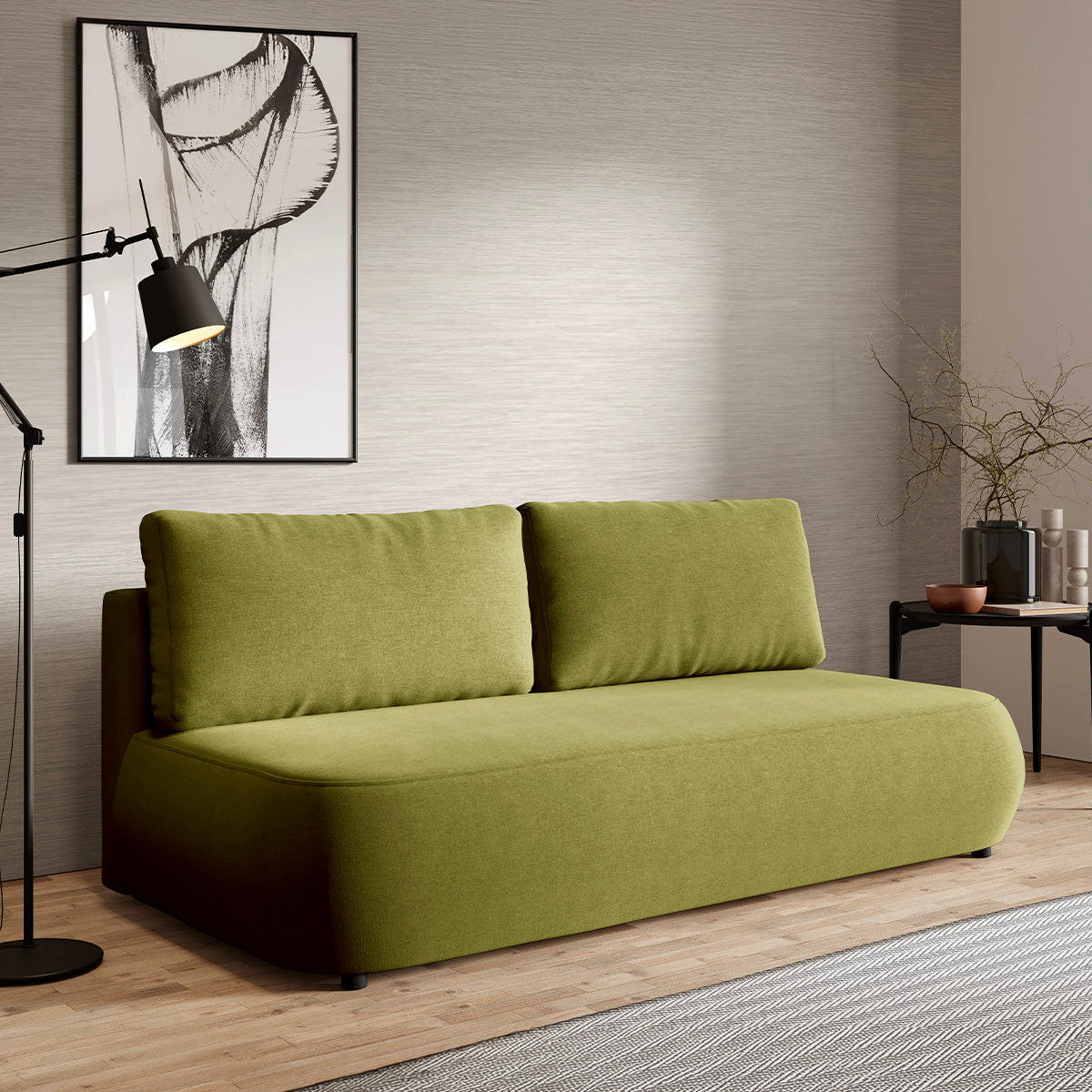 SOFA Antonio 3 Sitzplätze Grün - Grün, Holz (210/82/106cm) - Petits-meubles
