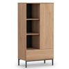 REGAL Queba 1T 1S Hellbraun 70/140/41 cm – Regal Holzoptik Wohnzimmer - Hellbraun/Schwarz, Holzwerkstoff (70/140/41cm) - AX Living
