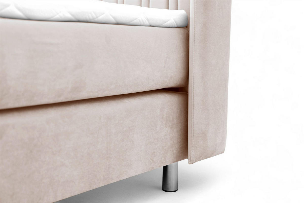 BOXSPRINGBETT Agnus - Creme, Holzwerkstoff/Textil (120/200cm) - Fun Möbel