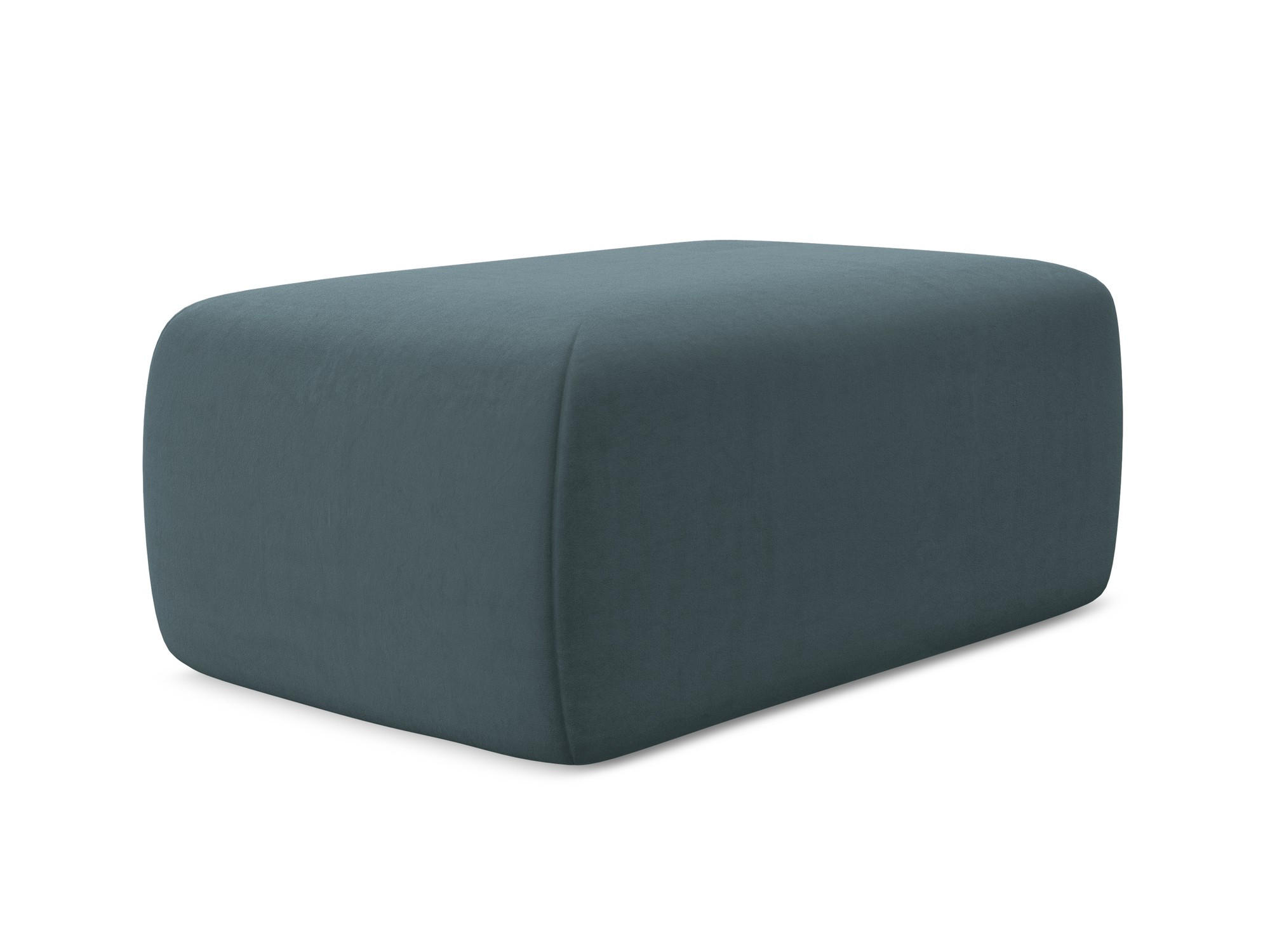 POUF Samt Stoff Blau - Blau/Petrol, Kunststoff/Textil (102/40/62cm) - Makamii