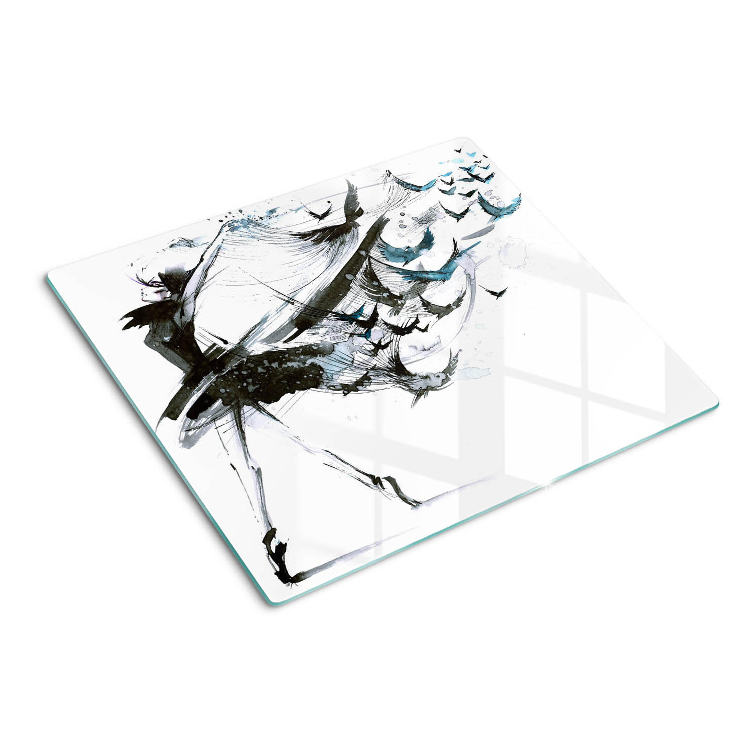 GLASPLATTE 60x52 cm Ballerina - Schwarz, Glas (60/0.4/52cm) - TULUP