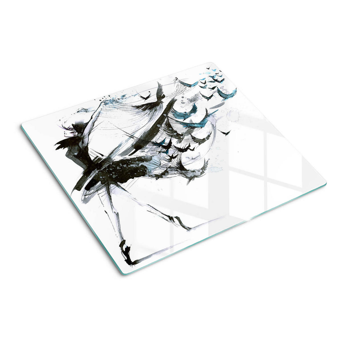 GLASPLATTE 60x52 cm Ballerina - Schwarz, Glas (60/0.4/52cm) - TULUP