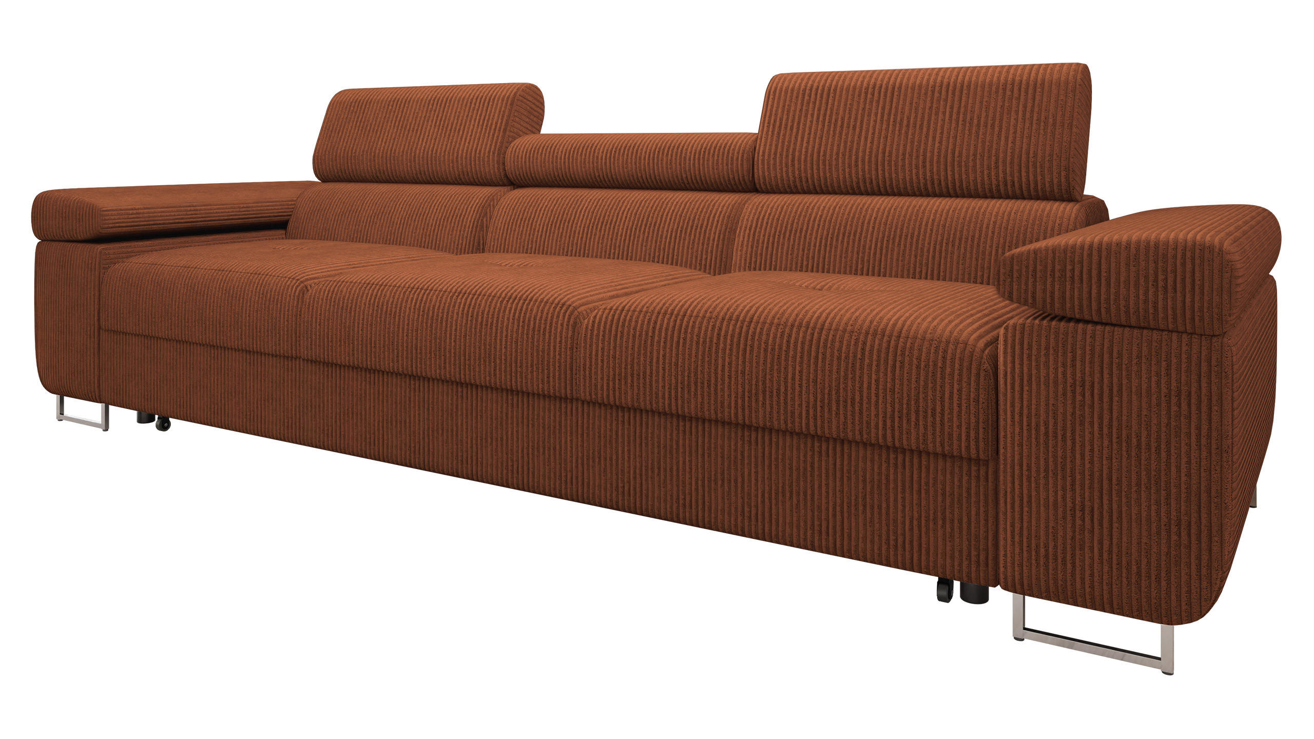 SCHLAFSOFA Torezio 3 Bis Cord - Braun, Holz/Textil (263/90/102cm) - MIRJAN24