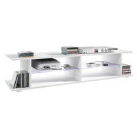 LOWBOARD Movie mit weißer LED Beleuchtung - Weiß, Holzwerkstoff (134/29/37.5cm) - Vladon
