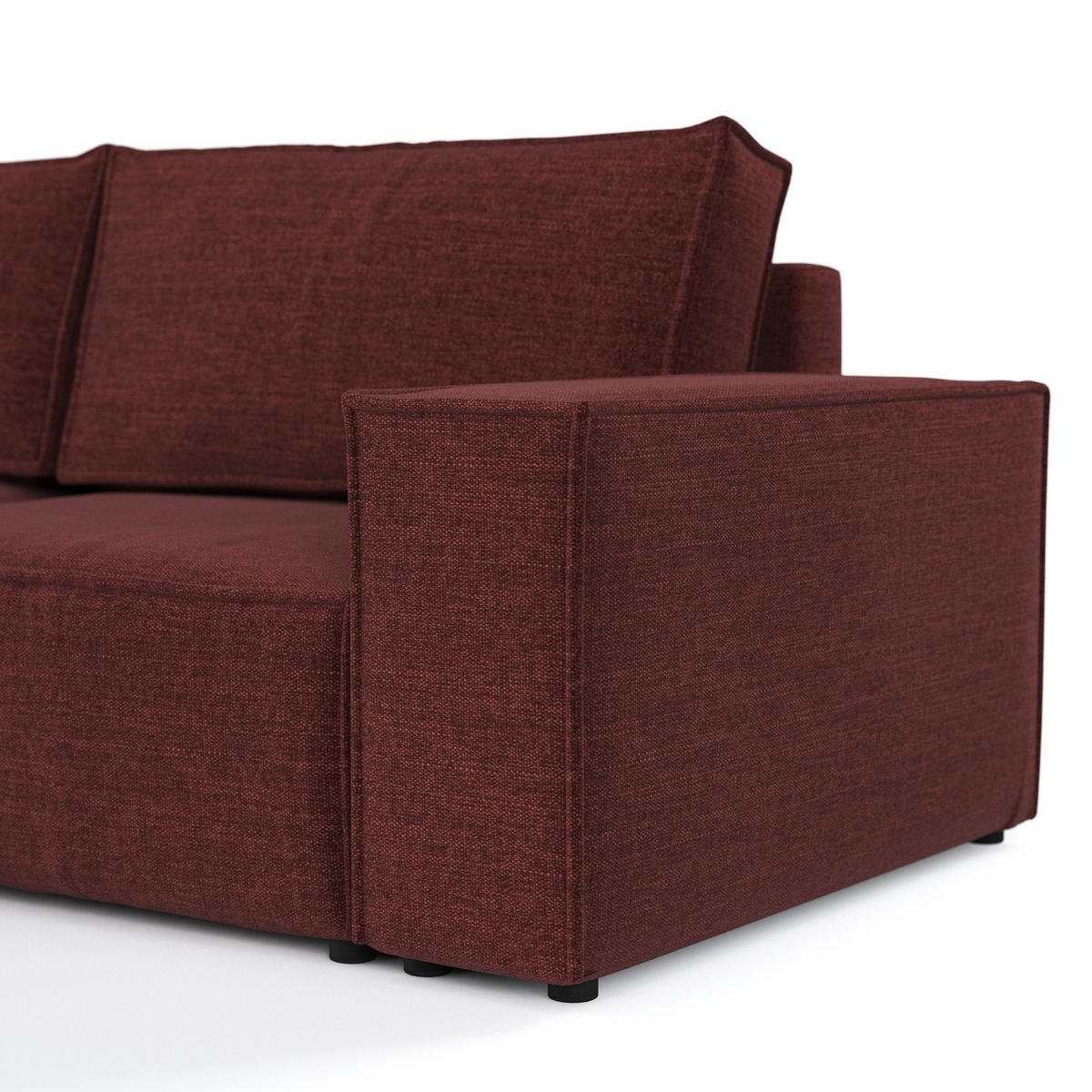ROHOVÁ SEDAČKA CAVO, textil, Červená - černá/červená, dřevo/kompozitní dřevo (255/148cm) - AltaBeds
