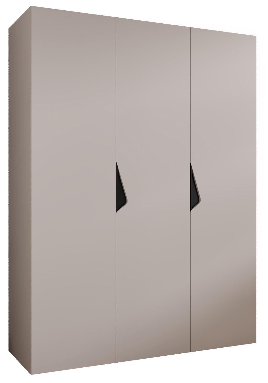 DREHTÜRENSCHRANK 202/150/52 3-türig - Beige/Schwarz, Holz/Metall (150/202/52cm) - Abiks Möbel