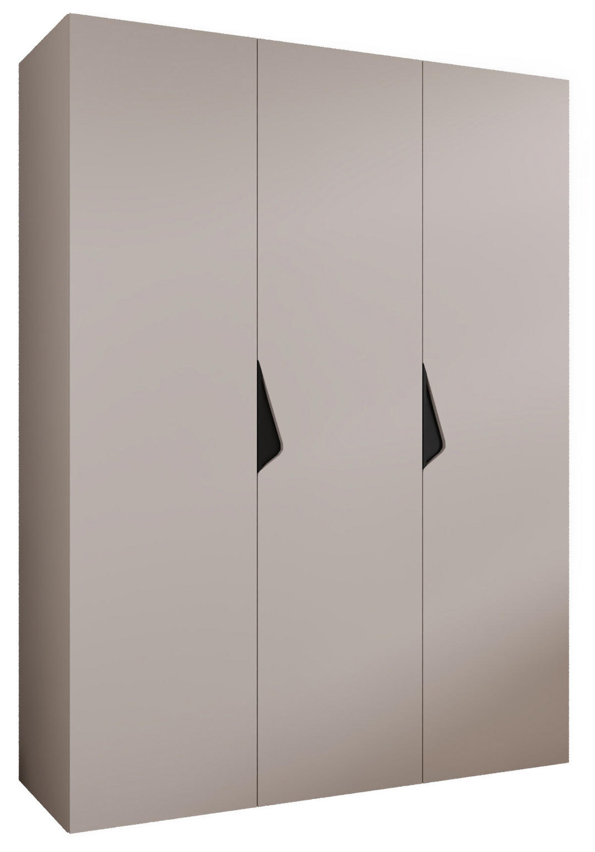 DREHTÜRENSCHRANK 202/150/52 3-türig - Beige/Schwarz, Holz/Metall (150/202/52cm) - Abiks Möbel