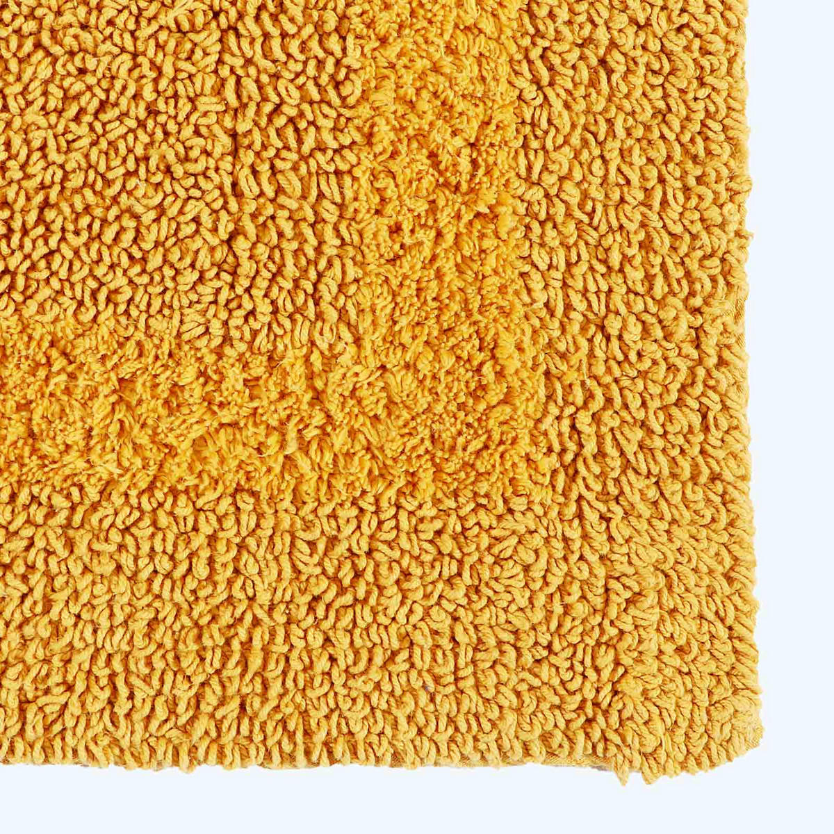 BADEMATTE 50/80 cm, 100% Baumwolle, wendbar - Currygelb, Textil (50/80cm) - Homescapes