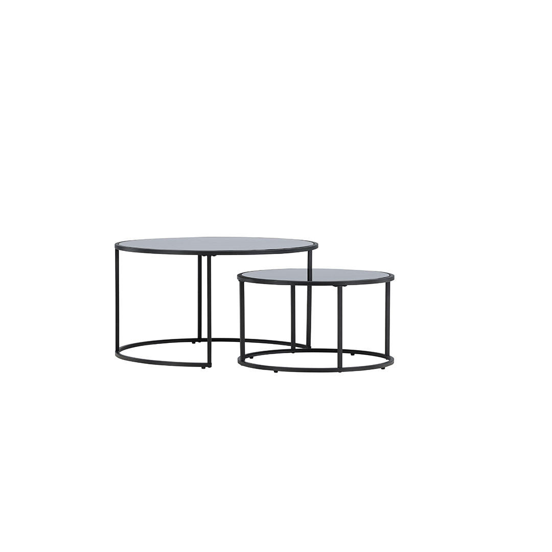 COUCHTISCH 2-Tlg., Twin, Schwarz, Metall, 80 x 80 x 44 cm - Schwarz, Metall (80/80/44cm) - ebuy24