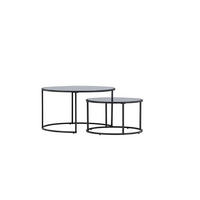 COUCHTISCH 2-Tlg., Twin, Schwarz, Metall, 80 x 80 x 44 cm - Schwarz, Metall (80/80/44cm) - ebuy24