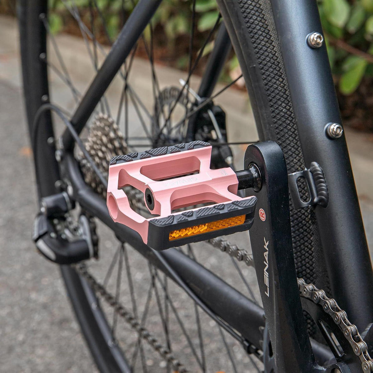 FAHRRADPEDALE Aluminium Pink, 3 gedichtete Lager, Chromoly Achse, Reflektoren - Pink, Metall (7.5/1.5/11cm)