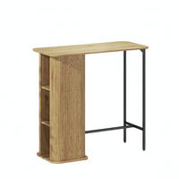 BARTISCH Eichenoptik/Schwarz mit 3 Ablagefächern und Metallfüßen - Eichefarben/Schwarz, Holzwerkstoff/Metall (112/50/106cm)